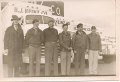 Harry, second from left, as a driver for Heinz Co.